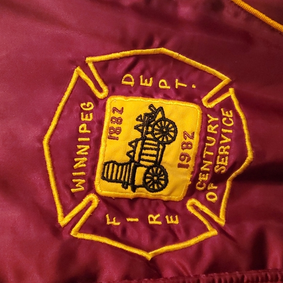 Vintage Nylon Winnipeg Fire Dept Varsity Jacket 1982 - Picture 2 of 8